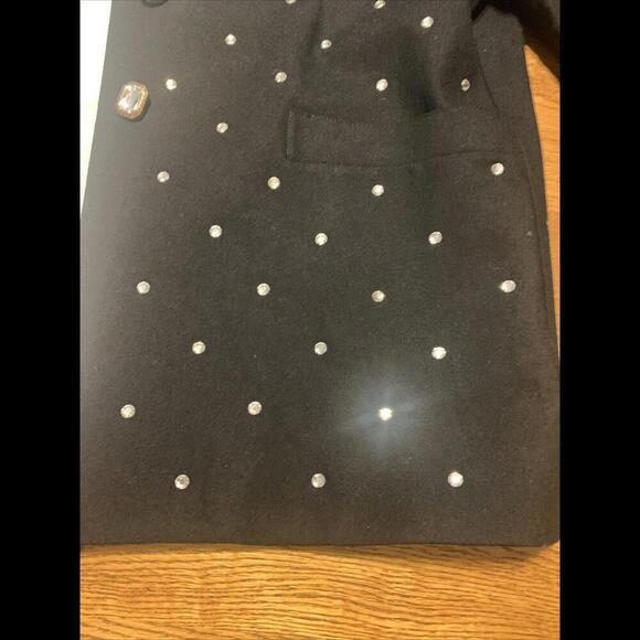 VTG 80s Oversized Antonia Black Blazer Rhinestones Womens Sz 8 Preppy Jazzy - Picture 10 of 14